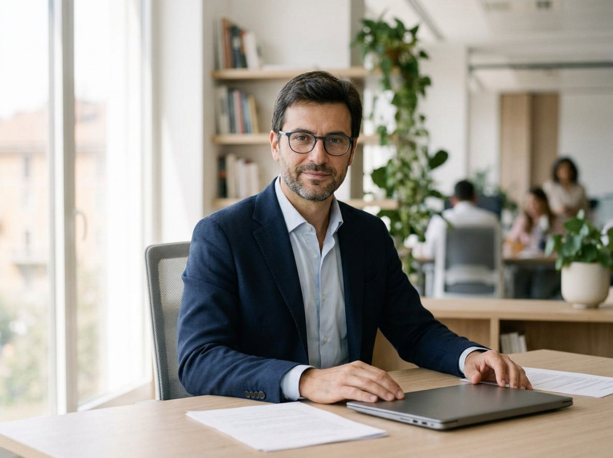 Un commercialista partner di Computis alla scrivania